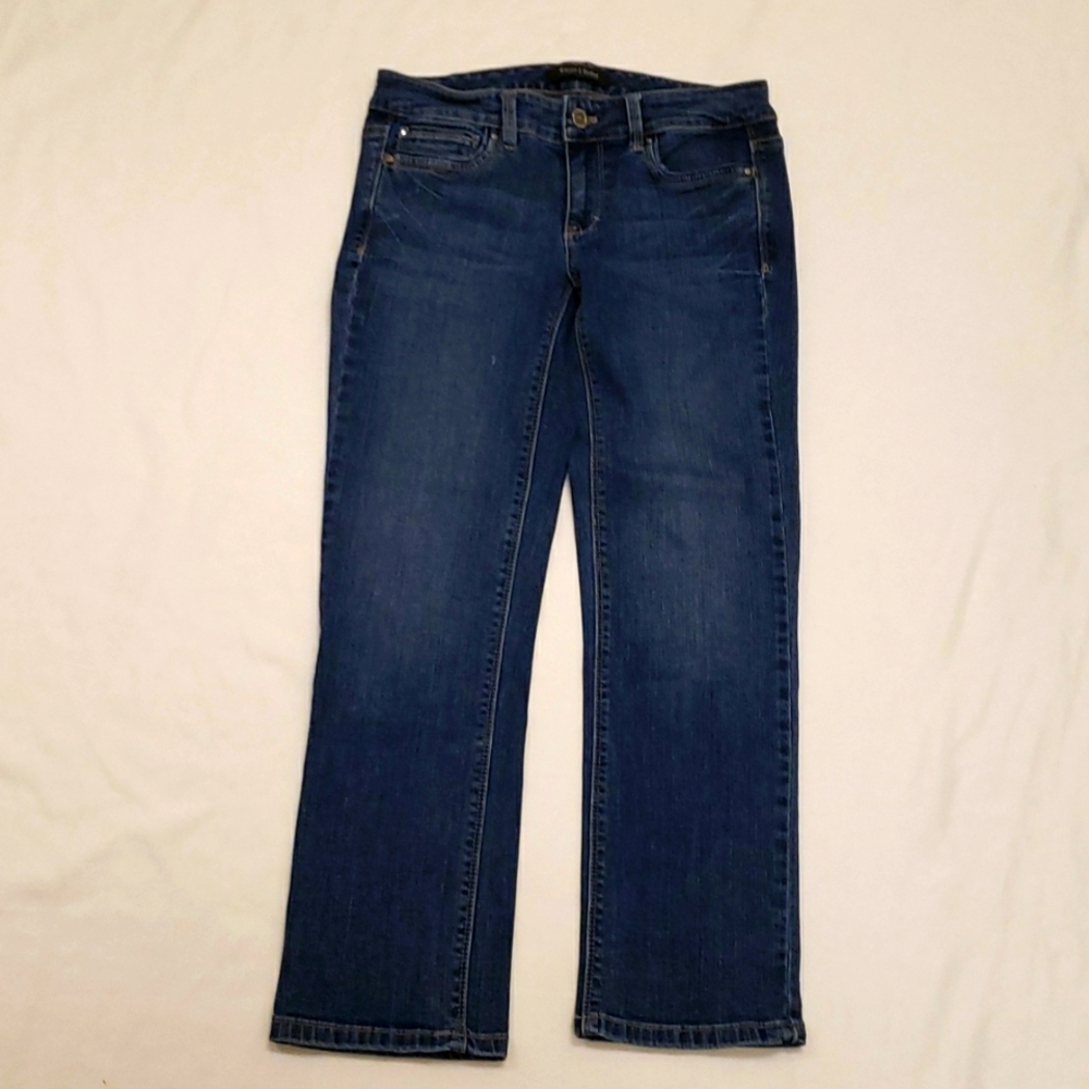 WHBM White House Black Market Crop Blue Jeans 25" Inseam Medium Wash Blue 0